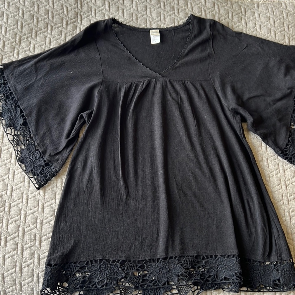 L*Space‎ black Beach Coverup Tunic sz XS
